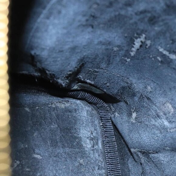 CHANEL Bicolore Vanity Cosmetic Pouch Grained Calf Skin Black Gold CC Auth - Picture 12 of 15